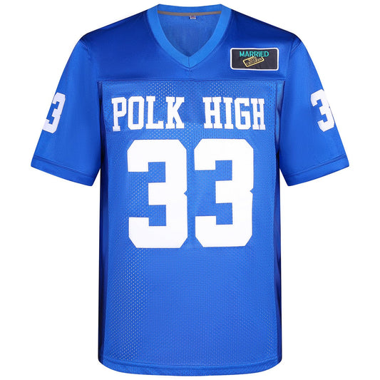 33 AL Bundy Jersey,Polk High Football Jerseys,Blue White Sports Shirt Men's 90S Hip Hop Clothing Party