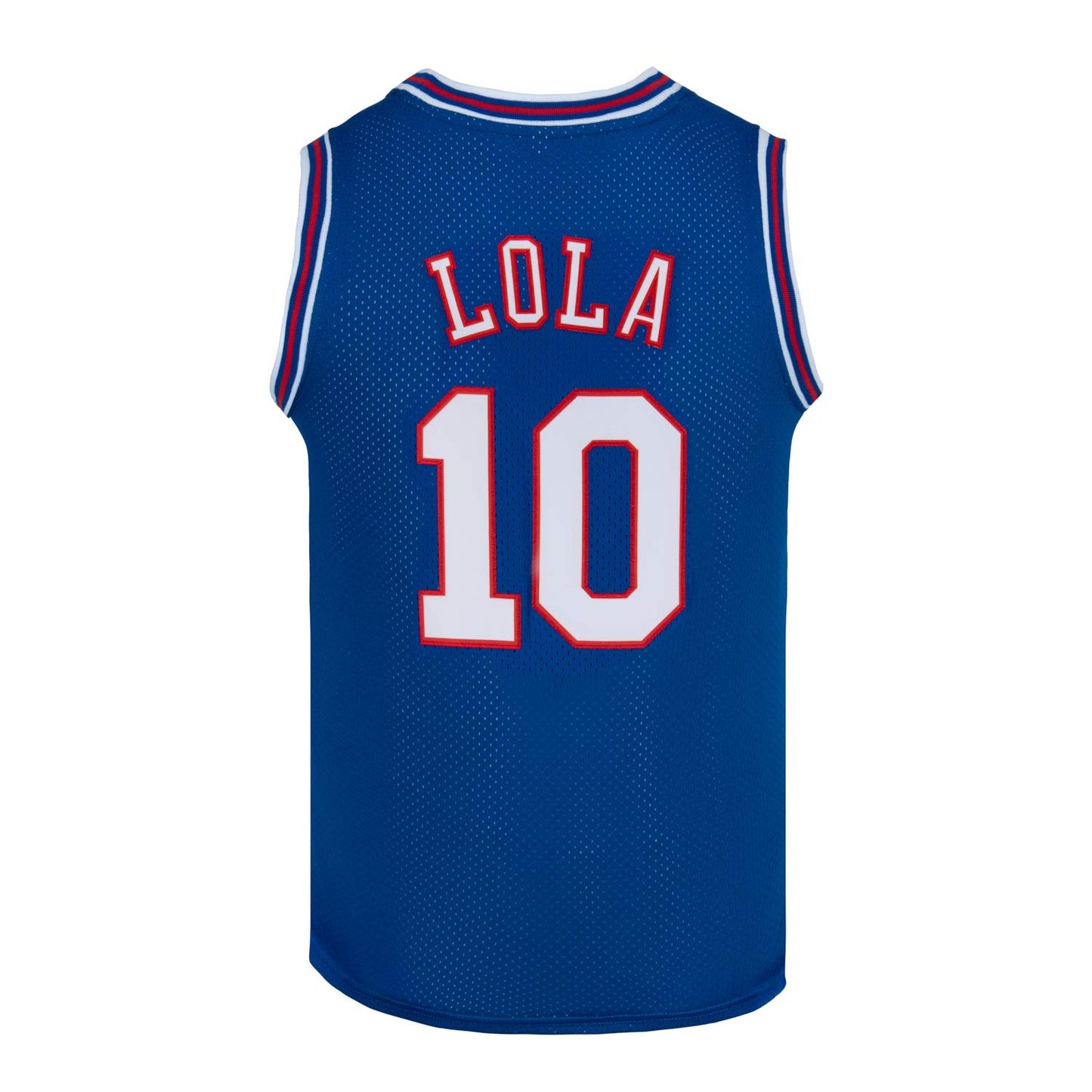 Mens Basketball Jerseys #10 Lola Space Movie Jersey Shirts White Black Blue Red Basketball Jersey