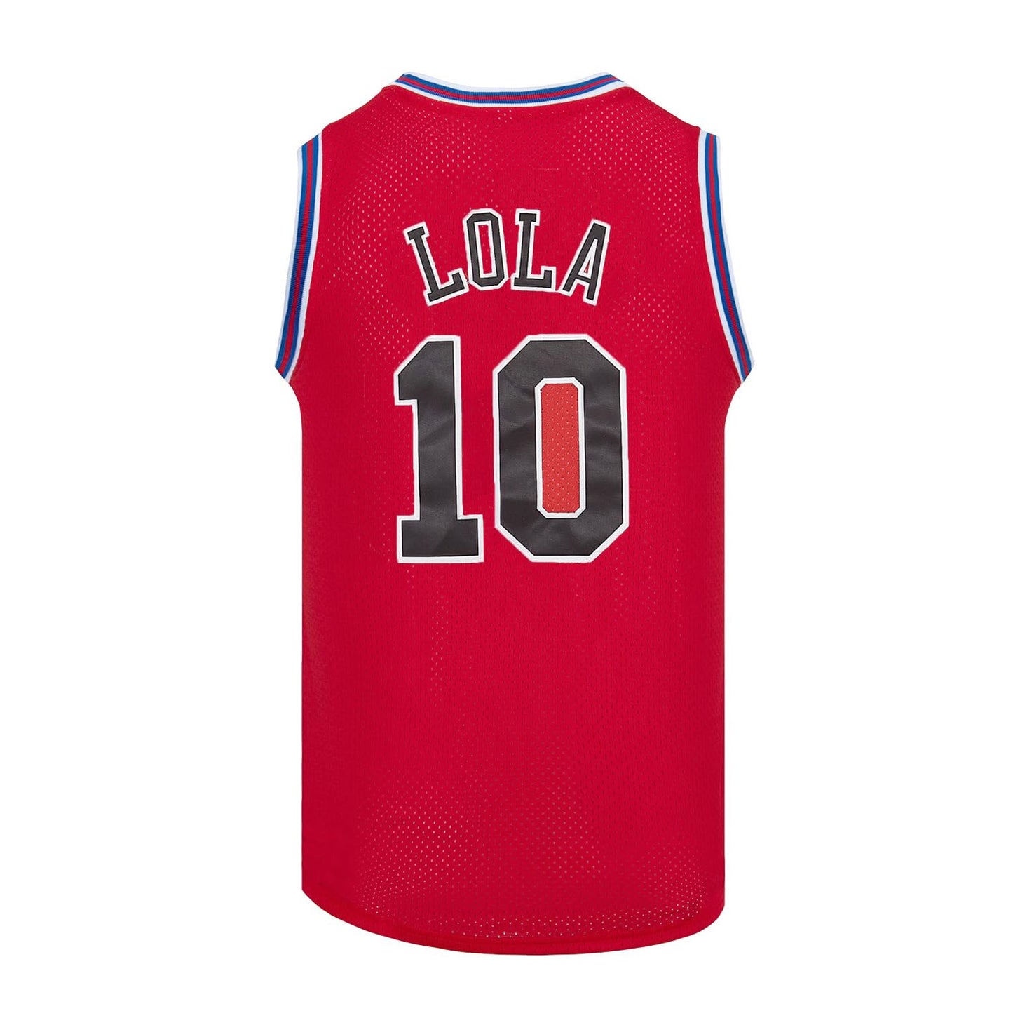 Mens Basketball Jerseys #10 Lola Space Movie Jersey Shirts White Black Blue Red Basketball Jersey